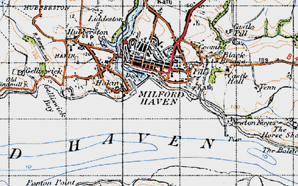 Old map of Milford Haven in 1946