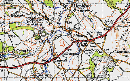 Old map of Milkwell in 1940