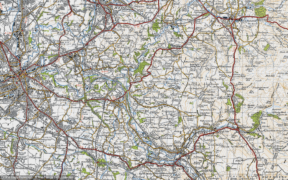 Old Map of Mill Brow, 1947 in 1947