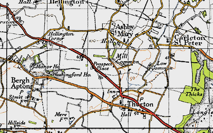Old map of Mill Common in 1946