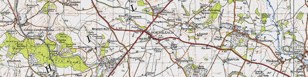 Old map of Mill End in 1946