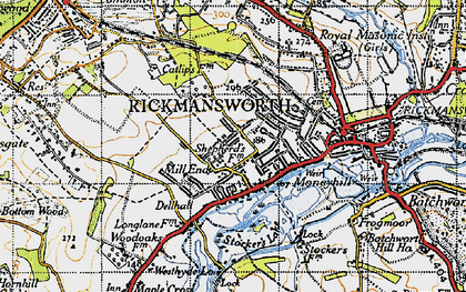 Old map of Mill End in 1946