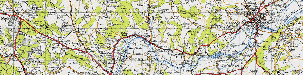 Old map of Mill End in 1947
