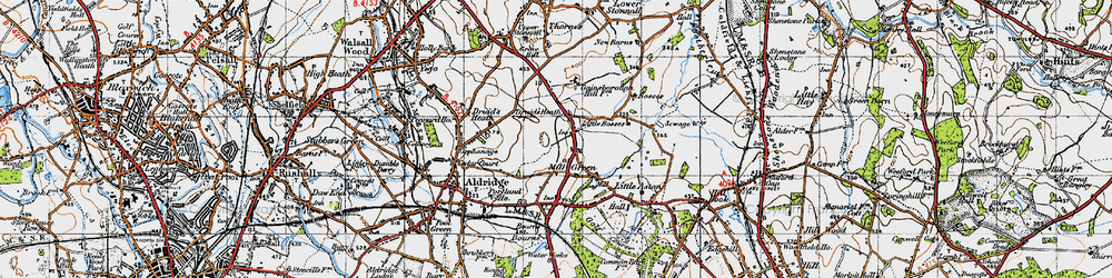 Old map of Mill Green in 1946