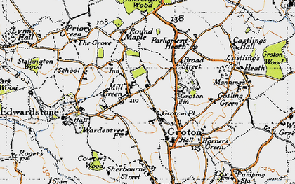 Old map of Mill Green in 1946