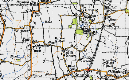 Old map of Mill Green in 1946