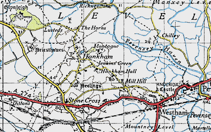 Old map of Mill Hill in 1940