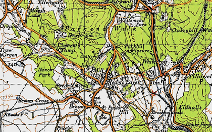 Old map of Mill Hill in 1946