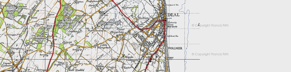 Old map of Mill Hill in 1947