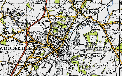 Old map of Little Sutton Hoo in 1946