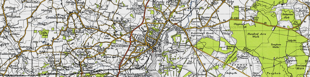 Old map of Little Sutton Hoo in 1946