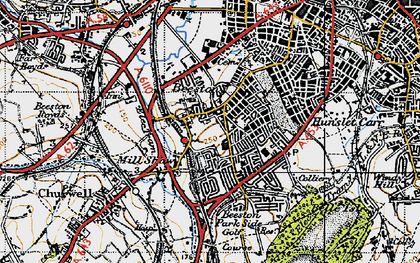 Old map of Mill Shaw in 1947