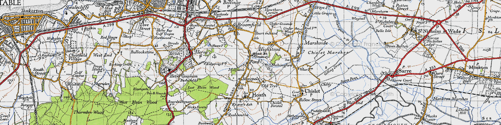 Old map of Millbank in 1947