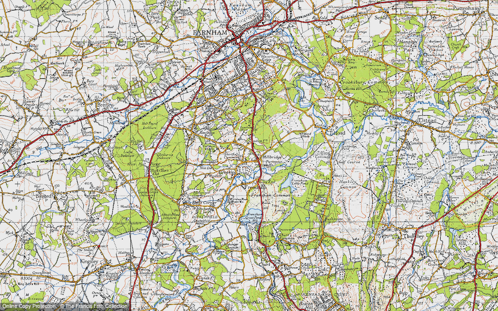 Old Map of Historic Map covering Broomfields in 1940