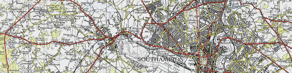 Old map of Millbrook in 1945