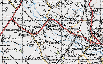Old map of Millend in 1946