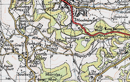 Old map of Millend in 1946