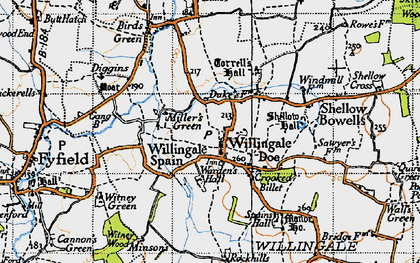 Old map of Miller's Green in 1946