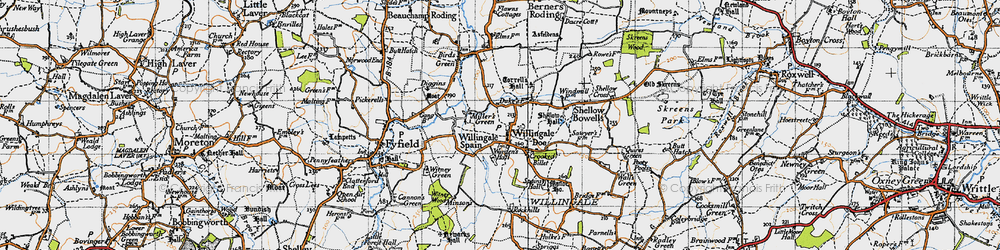 Old map of Miller's Green in 1946