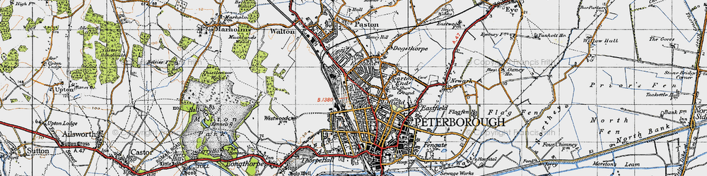 Old map of Millfield in 1946