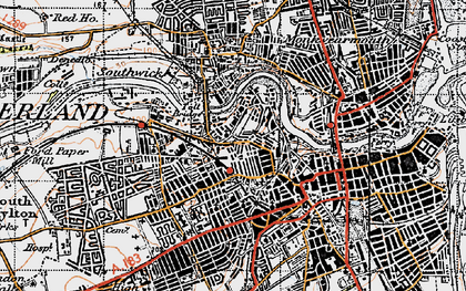 Old map of Millfield in 1947