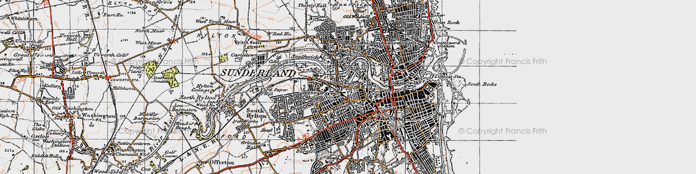 Old map of Millfield in 1947