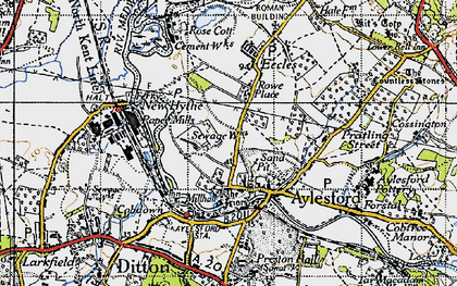 Old map of Millhall in 1946