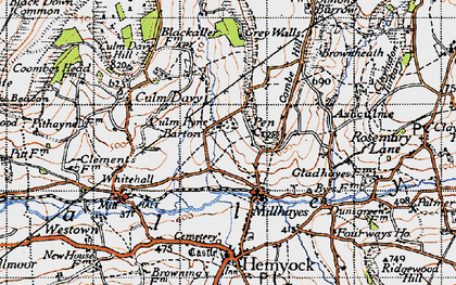 Old map of Millhayes in 1946