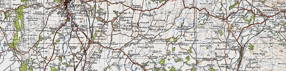 Old map of Borrans in 1947
