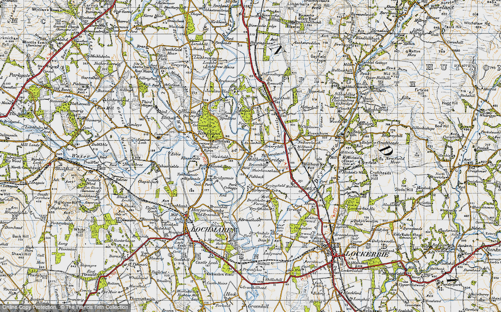 Old Map of Historic Map covering Annanhill in 1947