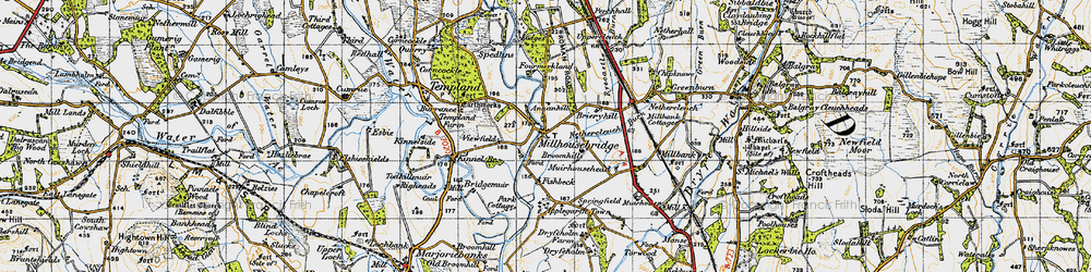 Old map of Millhousebridge in 1947