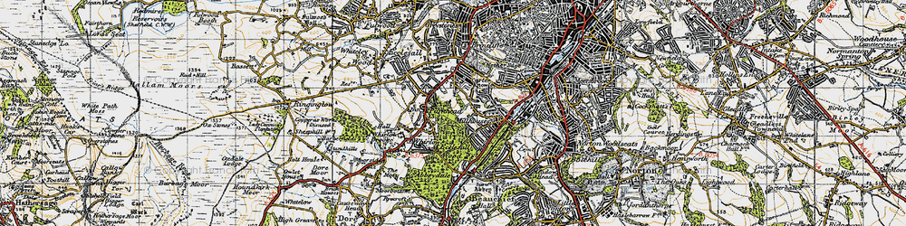 Old map of Millhouses in 1947