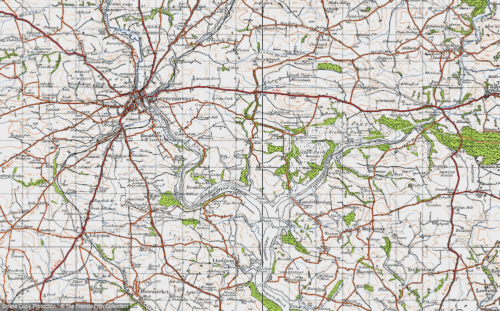 Old Map of Millin Cross, 1946 in 1946