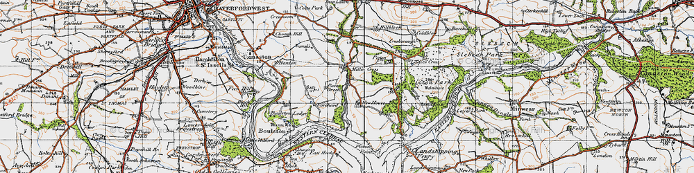 Old map of Millin Cross in 1946