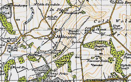 Old map of Millington in 1947