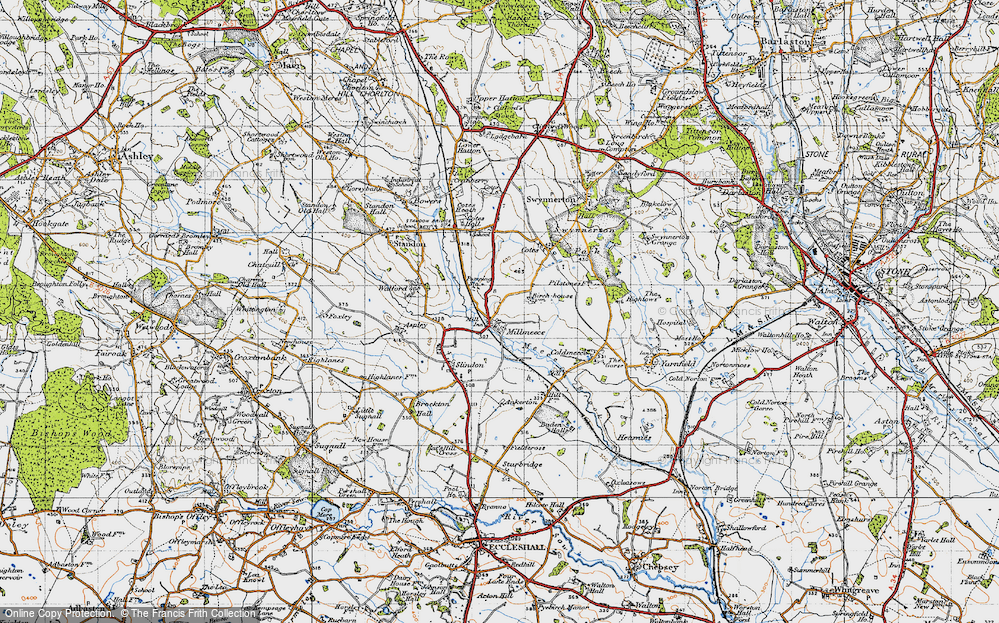 Old Map of Millmeece, 1946 in 1946