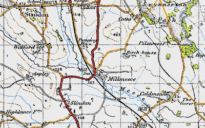 Old map of Millmeece in 1946