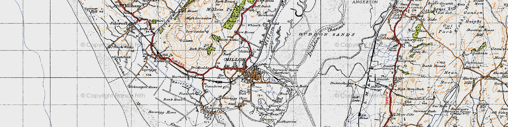 Old map of Millom in 1947
