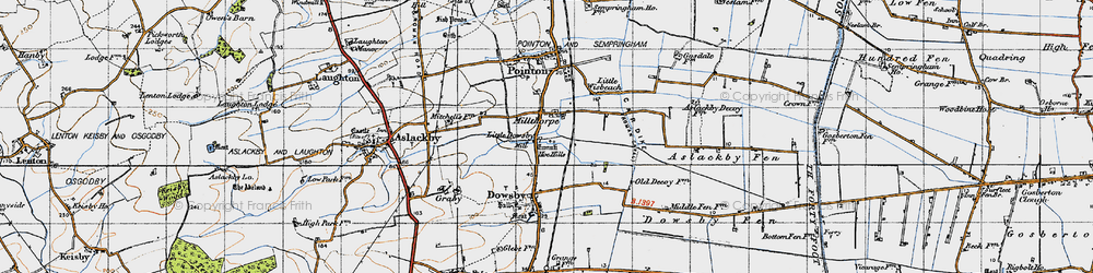 Old map of Millthorpe in 1946
