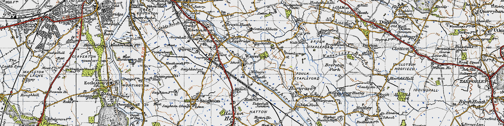 Old map of Milners Heath in 1947