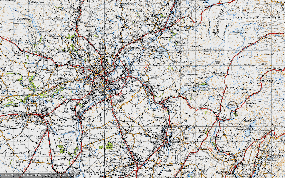 Old Map of Milnrow, 1947 in 1947