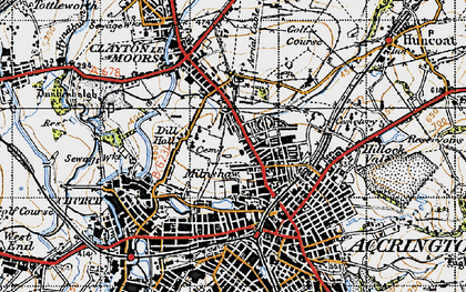 Old map of Milnshaw in 1947