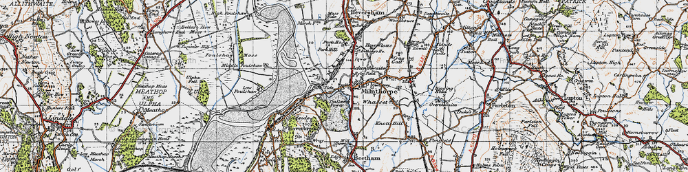 Old map of Milnthorpe in 1947