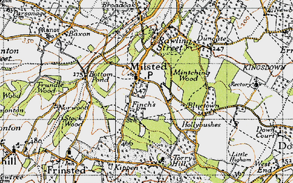 Old map of Milstead in 1946