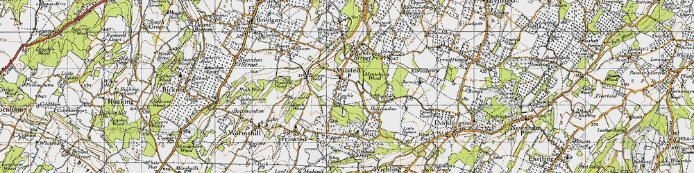 Old map of Milstead in 1946