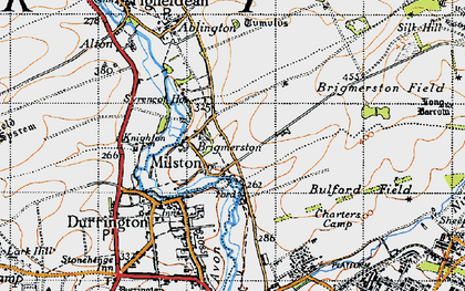 Old map of Milston in 1940