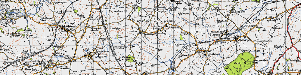 Old map of Milthorpe in 1946