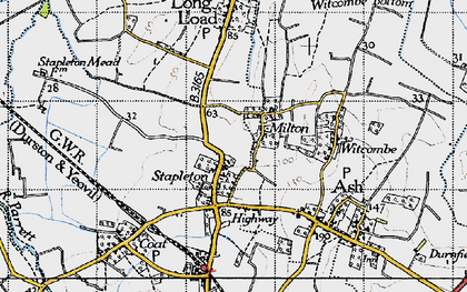 Old map of Milton in 1945