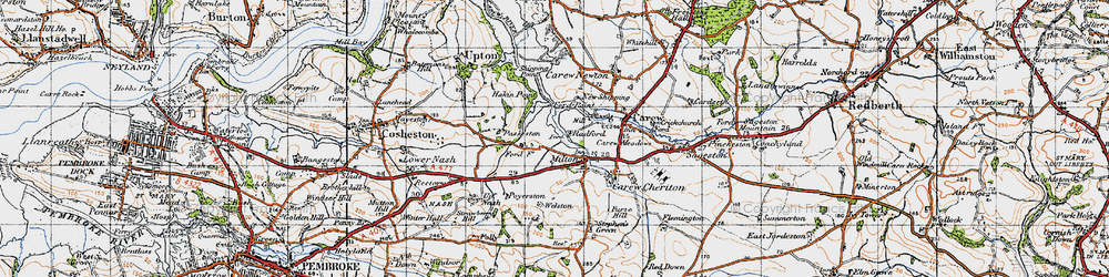 Old map of Milton in 1946