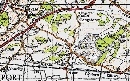 Old map of Milton in 1946